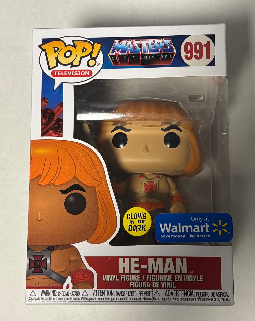 Funko POP He-Man Glow in the Dark 991 Walmart Exclusive Vinyl Figure New