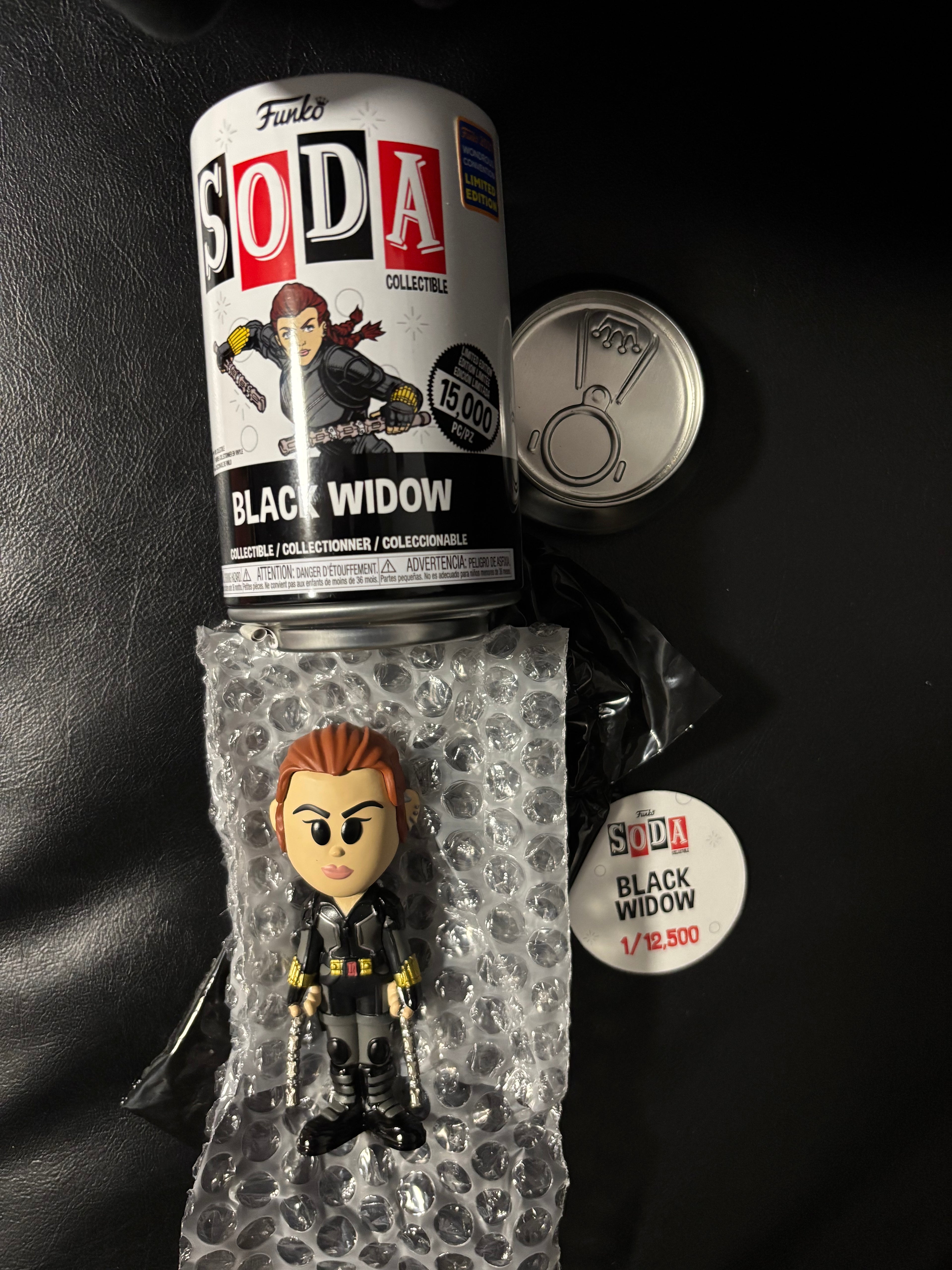 Black Widow soda can opened Wondrous con