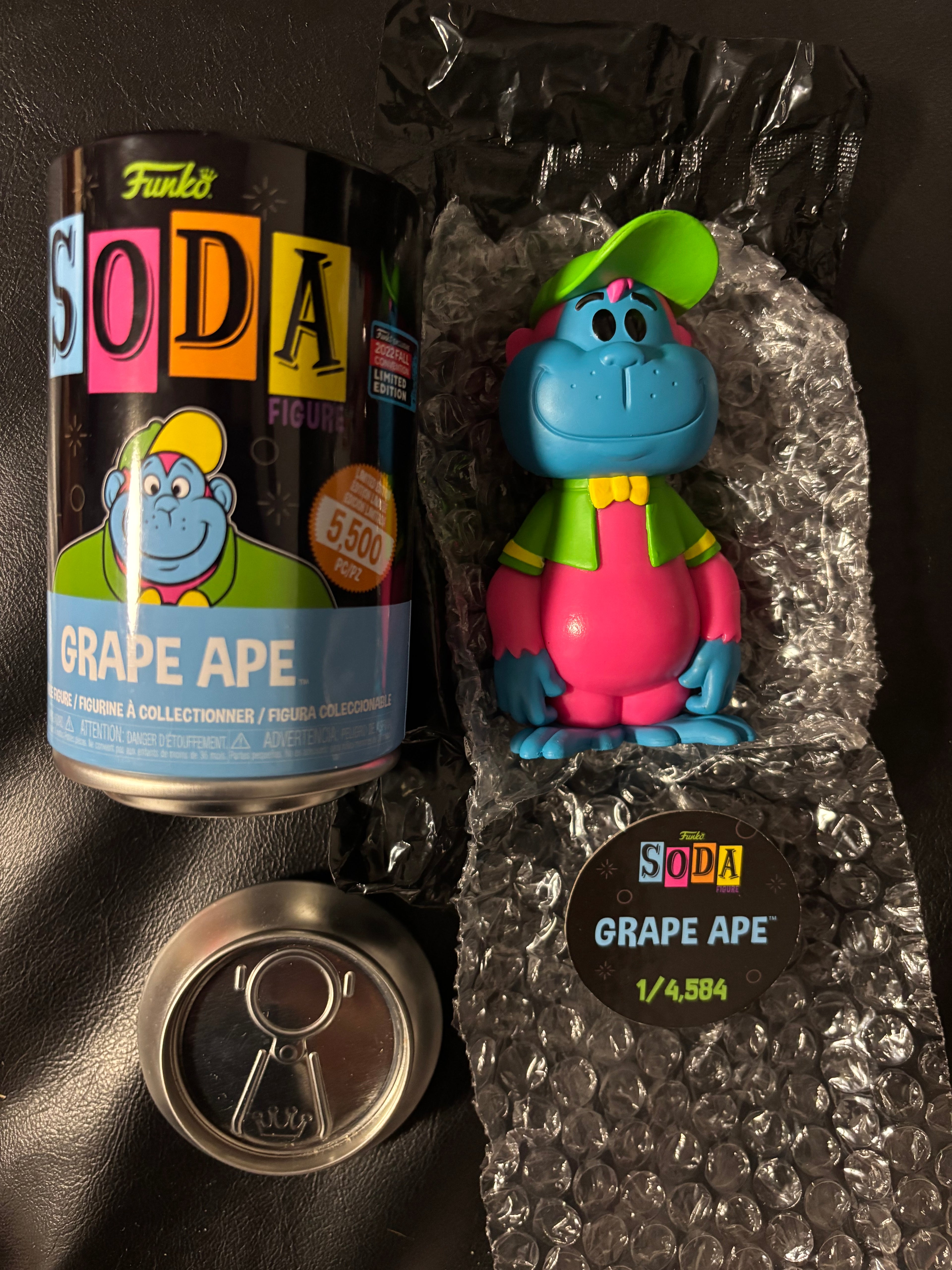 Blacklight Grape ape soda (Opened)( The Great Ape Show) 2022 Fall convention Limited Editon
