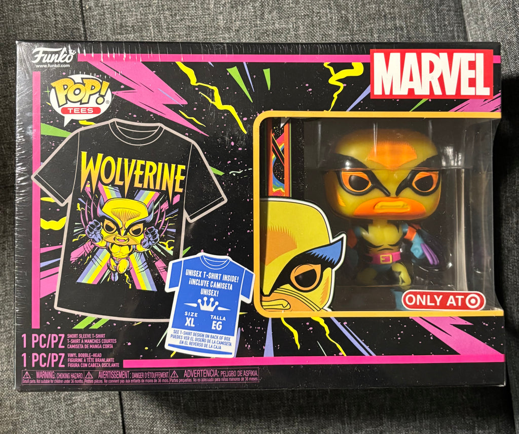 X-Men Wolverine Blacklight Pop &Tee size (XL)